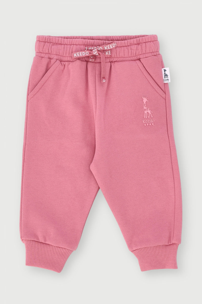 Keedo Baby Girls Core Fleece Jogger - Dusty Pink