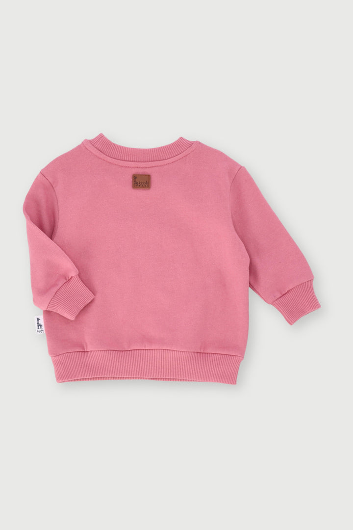 Keedo Baby Girls Core Fleece Sweater - Dusty Pink