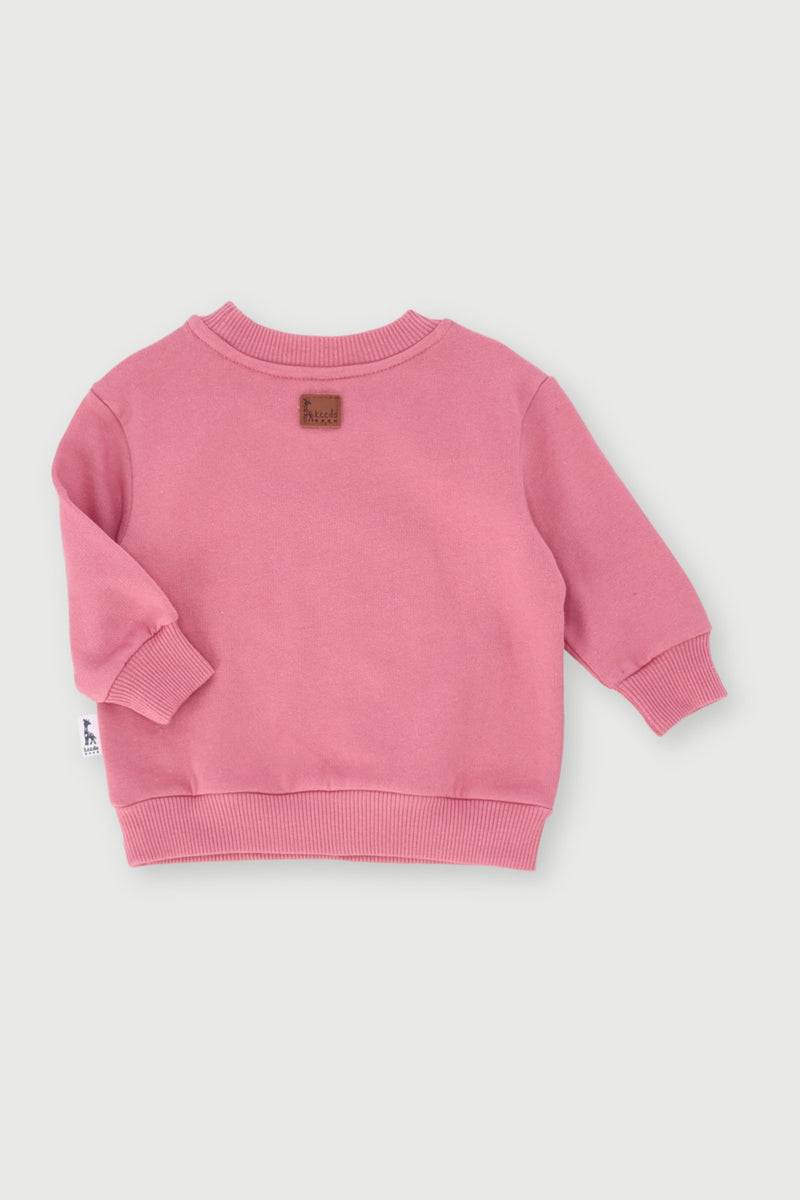 Keedo Baby Girls Core Fleece Sweater - Dusty Pink