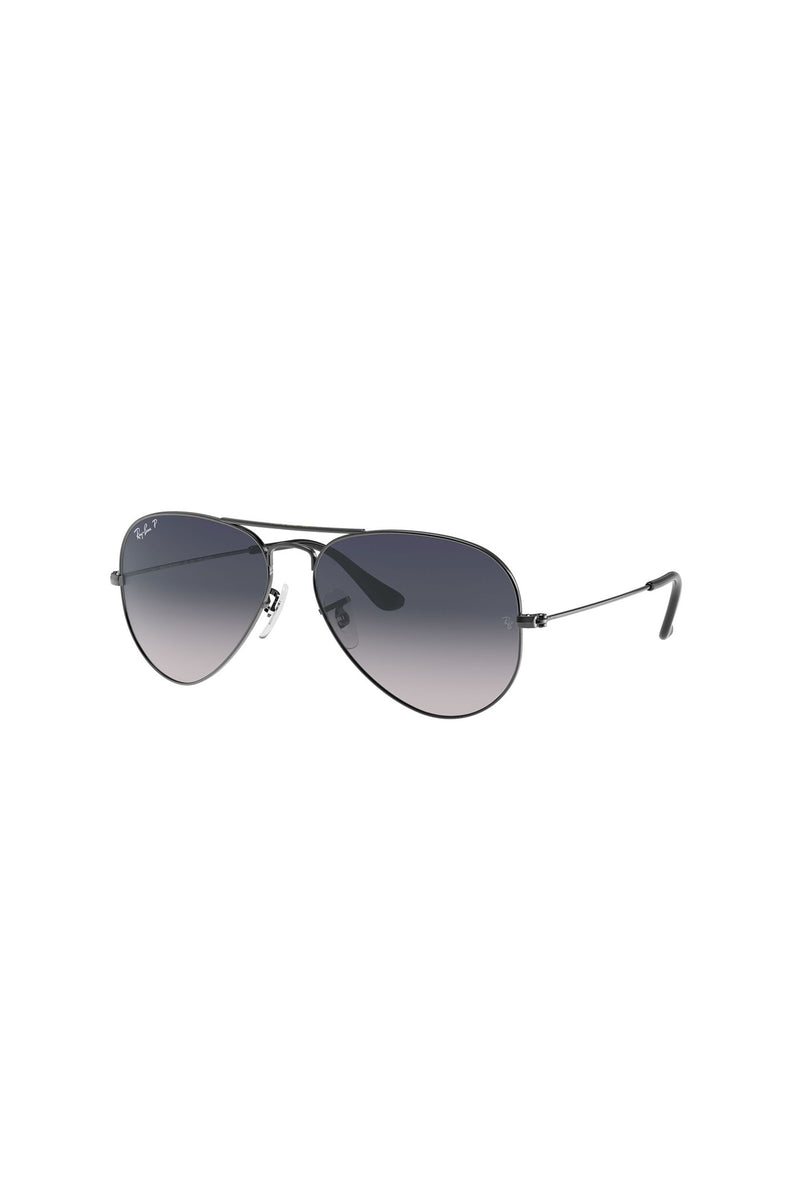 Aviator Gradient Lens Sunglasses - Blue/Gunmetal Grey