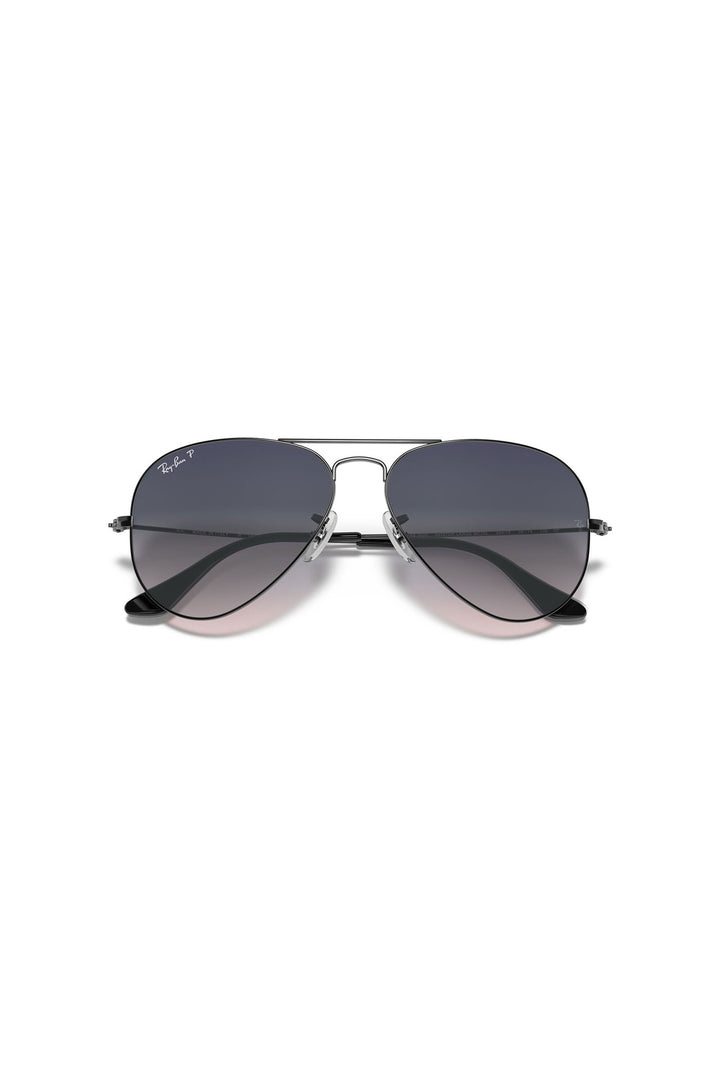 Aviator Gradient Lens Sunglasses - Blue/Gunmetal Grey