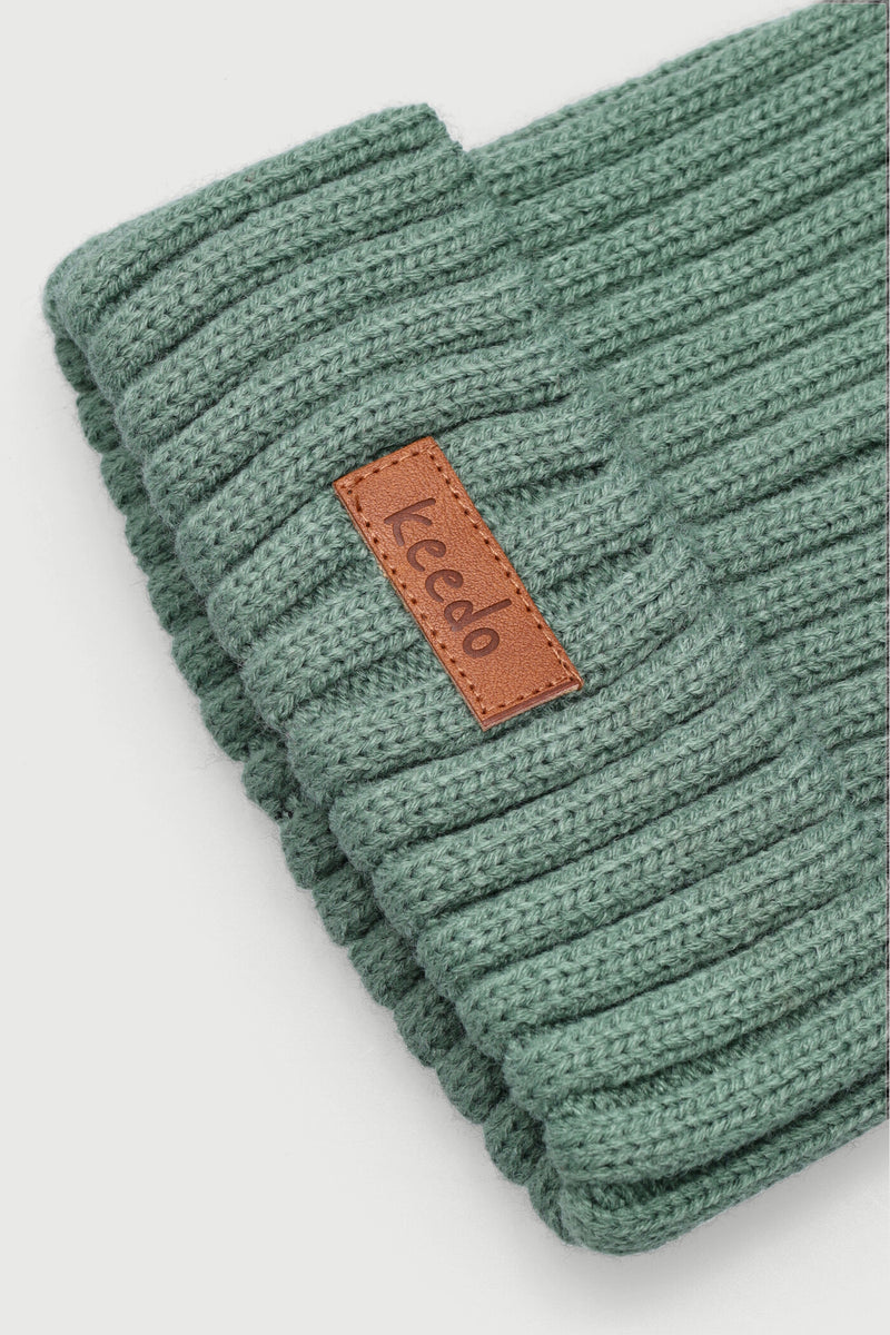 Keedo Boys Beanie & Mittens Set - Fatigue