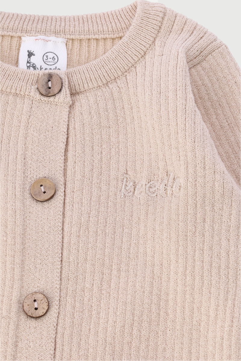 Keedo Baby Girls Knit Sleepsuit - Beige