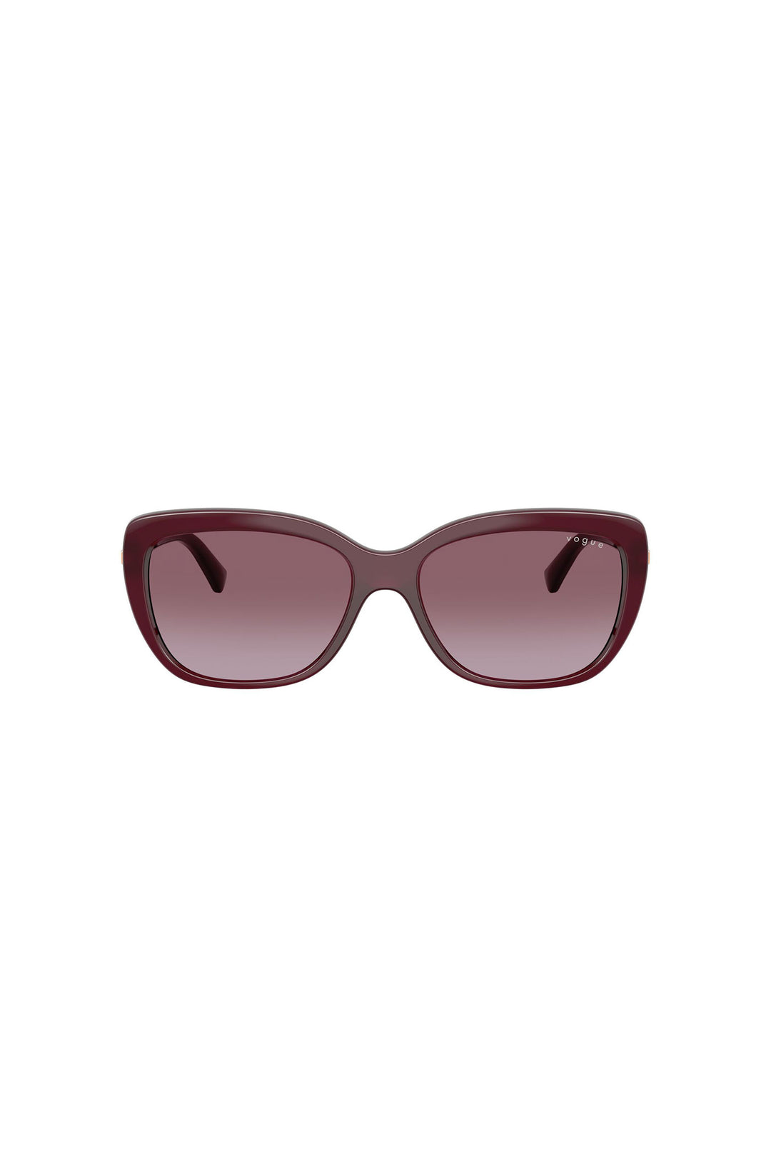 Rounded Solid Frame Sunglasses - Cherry