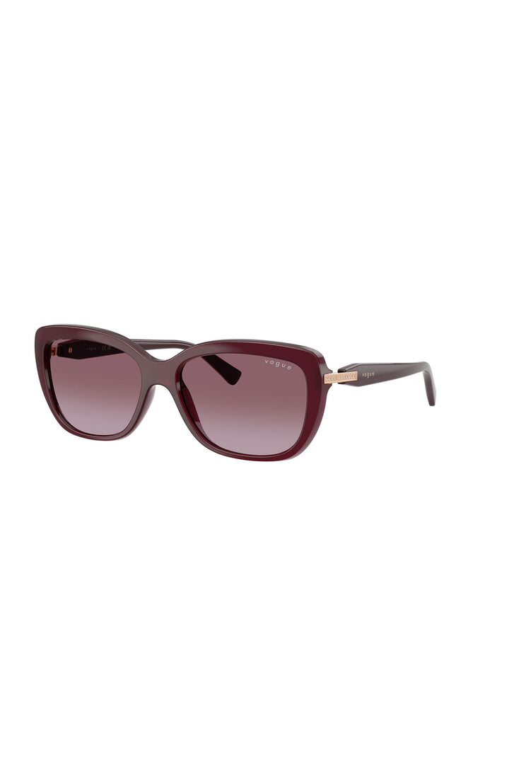 Rounded Solid Frame Sunglasses - Cherry