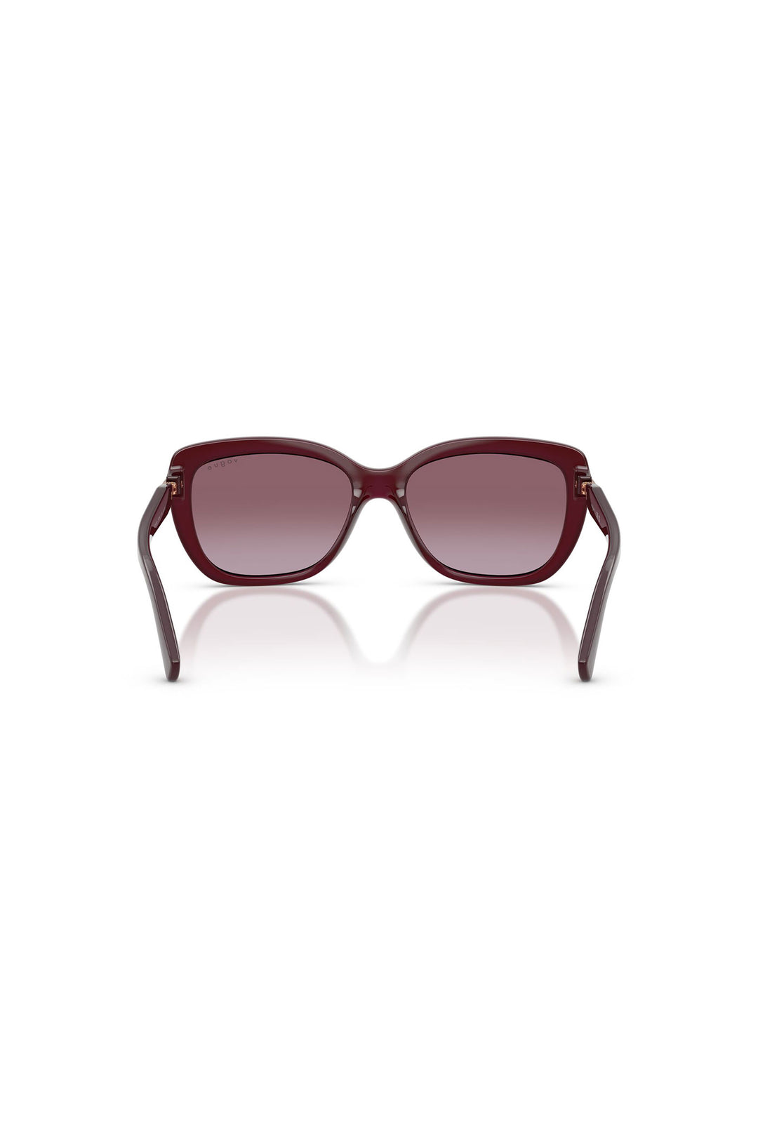 Rounded Solid Frame Sunglasses - Cherry