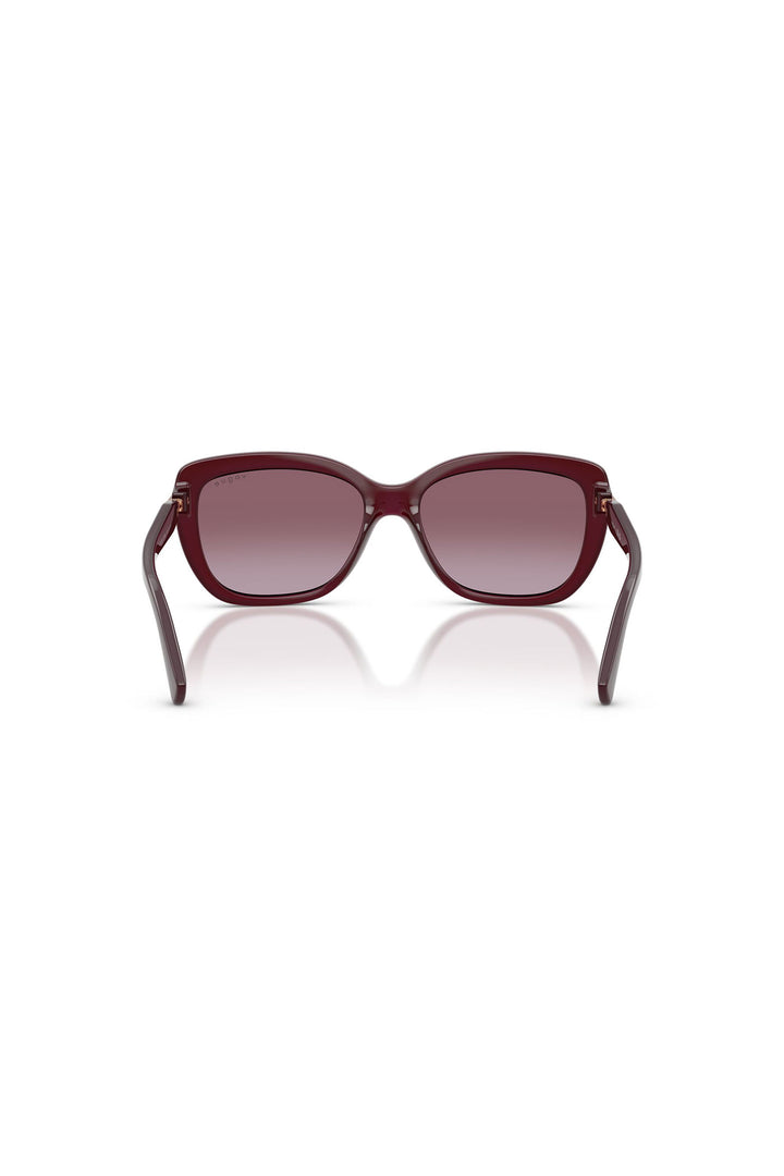 Rounded Solid Frame Sunglasses - Cherry