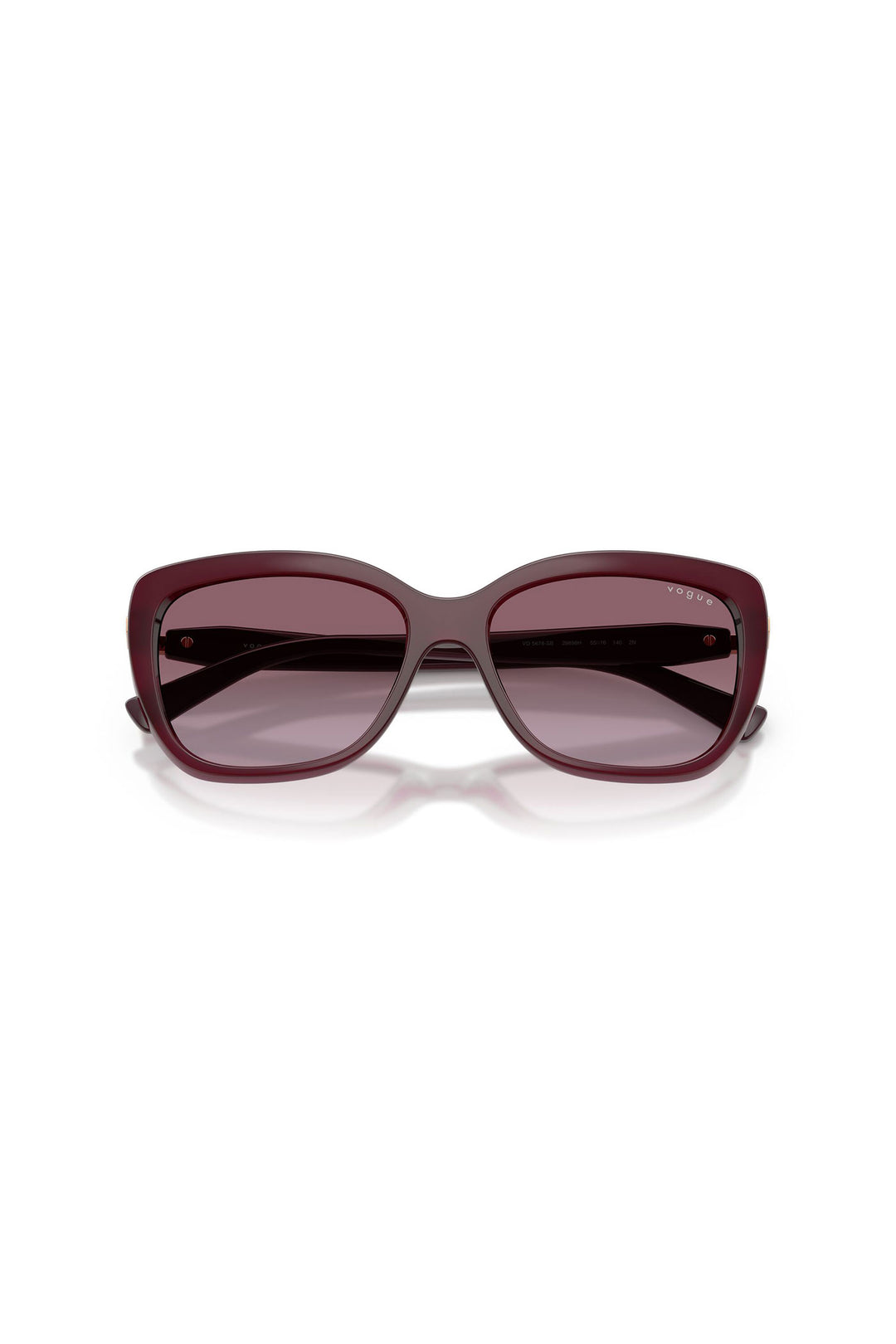Rounded Solid Frame Sunglasses - Cherry