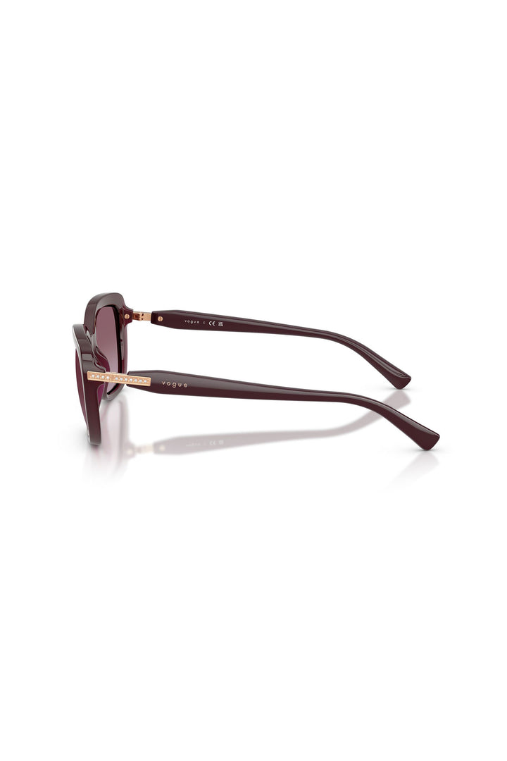 Rounded Solid Frame Sunglasses - Cherry