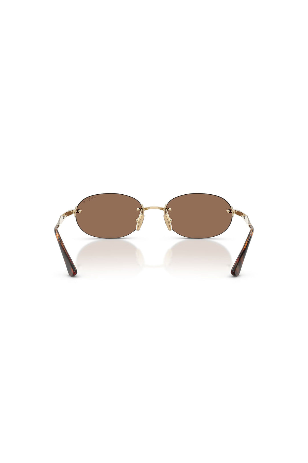 Oval Frameless Sunglasses - Brown