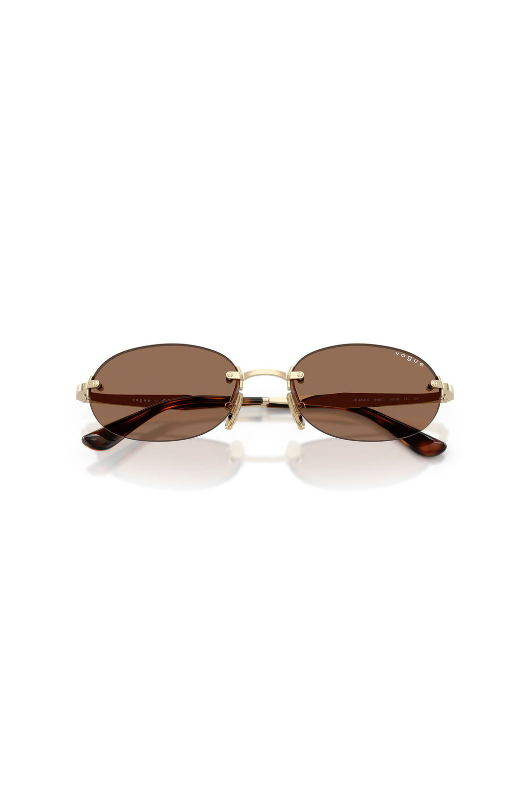 Oval Frameless Sunglasses - Brown