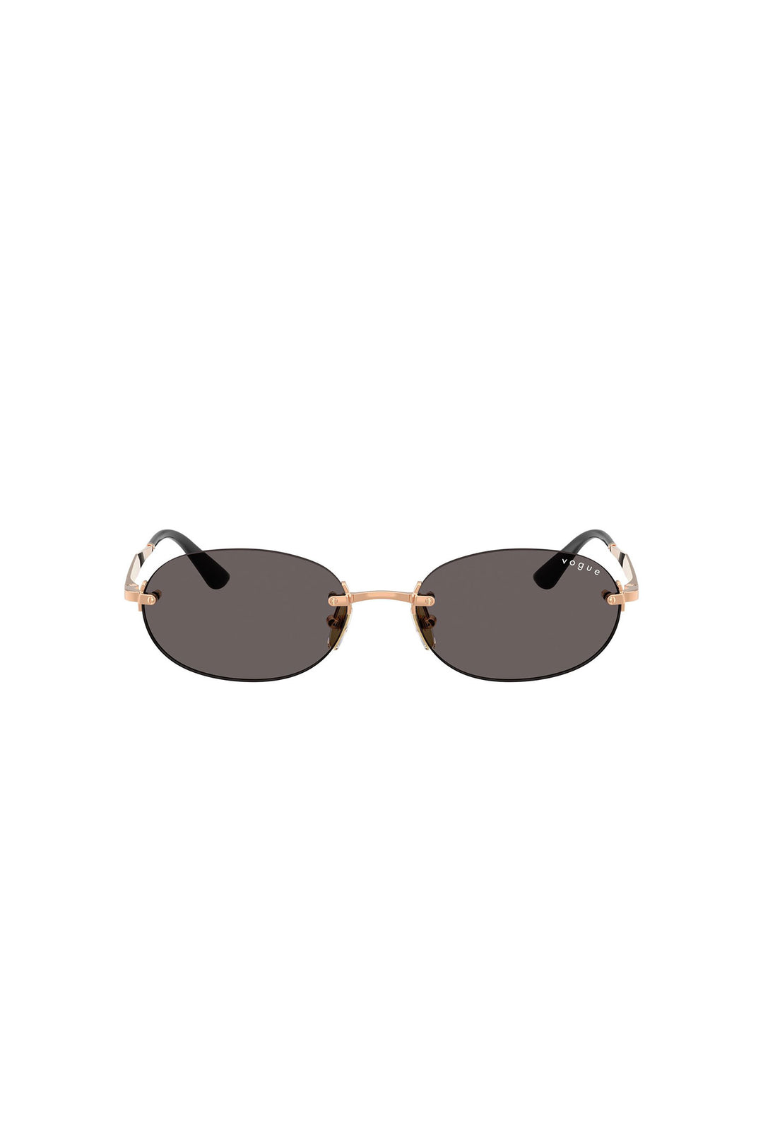 Oval Frameless Sunglasses - Black