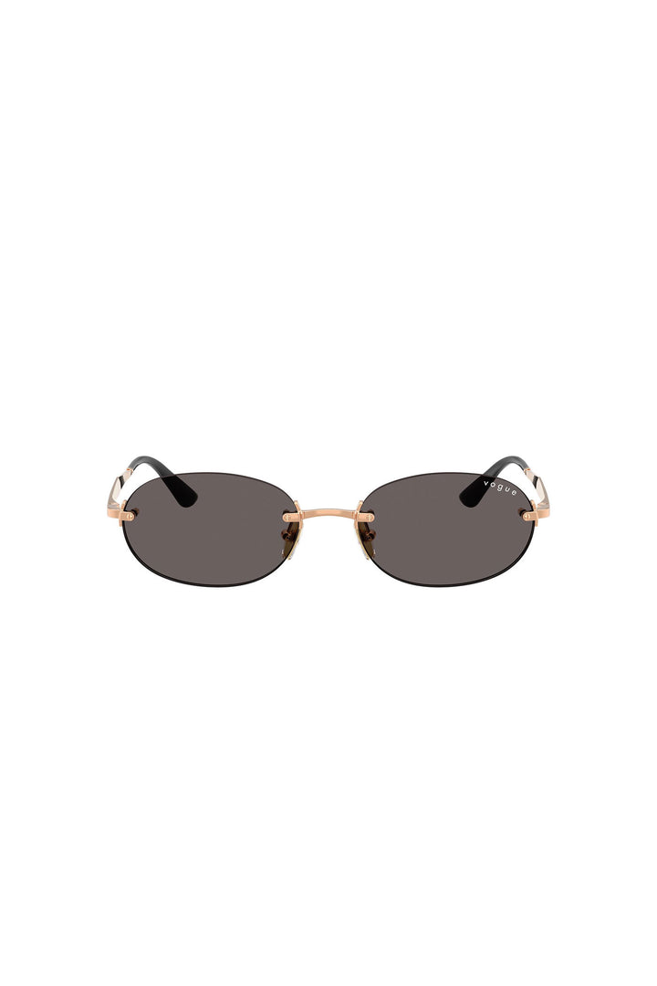 Oval Frameless Sunglasses - Black