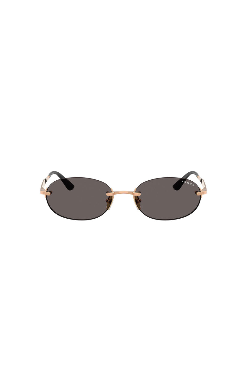 Oval Frameless Sunglasses - Black