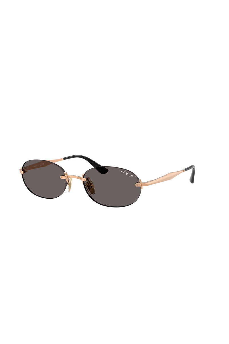 Oval Frameless Sunglasses - Black
