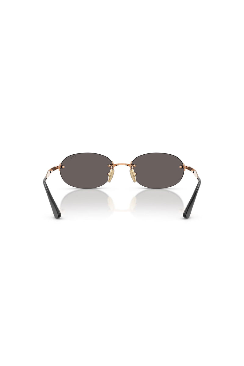 Oval Frameless Sunglasses - Black