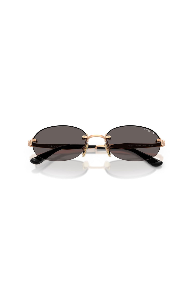 Oval Frameless Sunglasses - Black