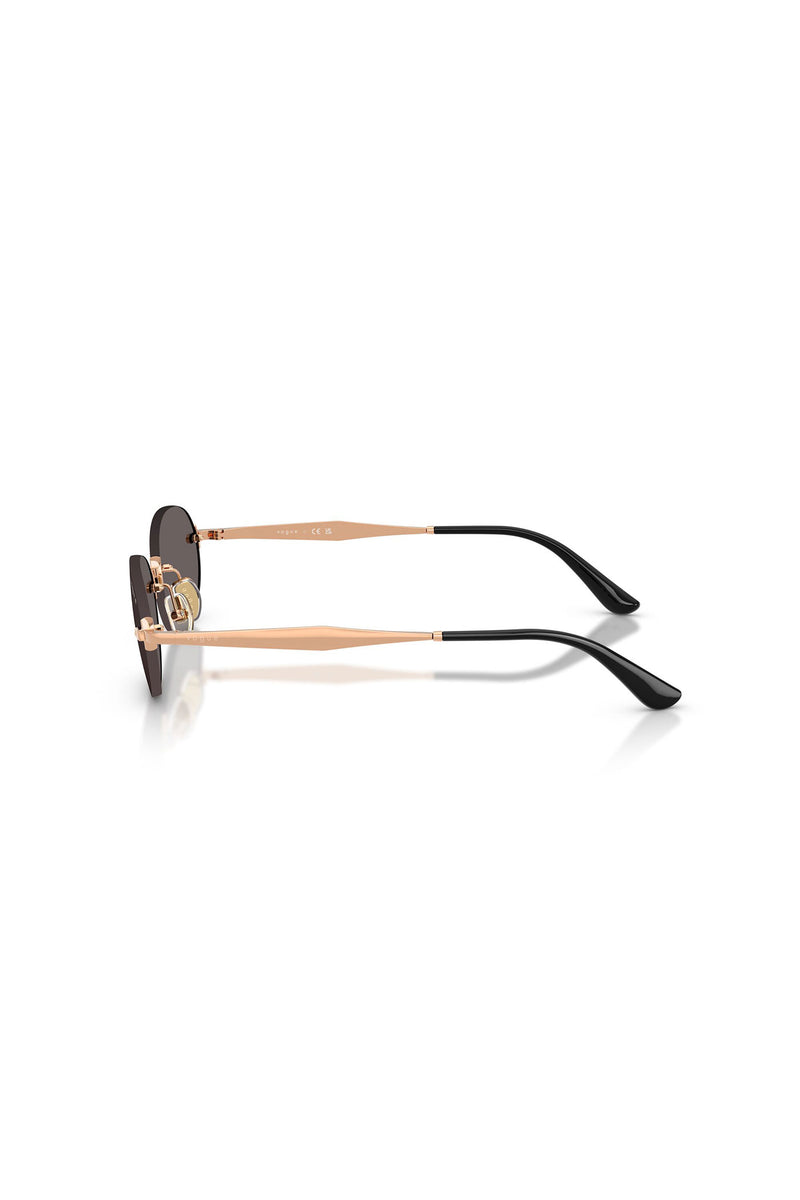 Oval Frameless Sunglasses - Black