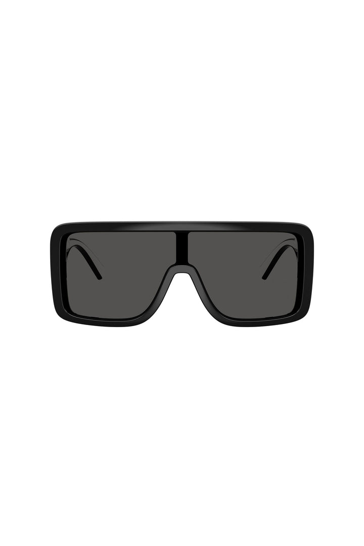 Large Shield Frame Sport Sunglasses - Black