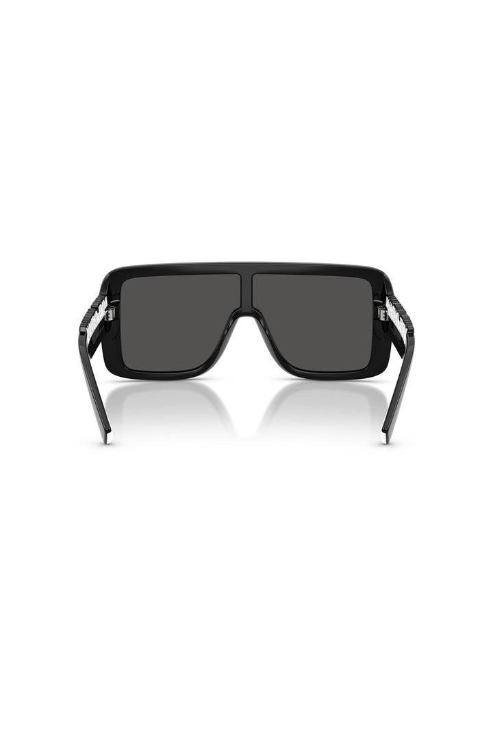 Large Shield Frame Sport Sunglasses - Black