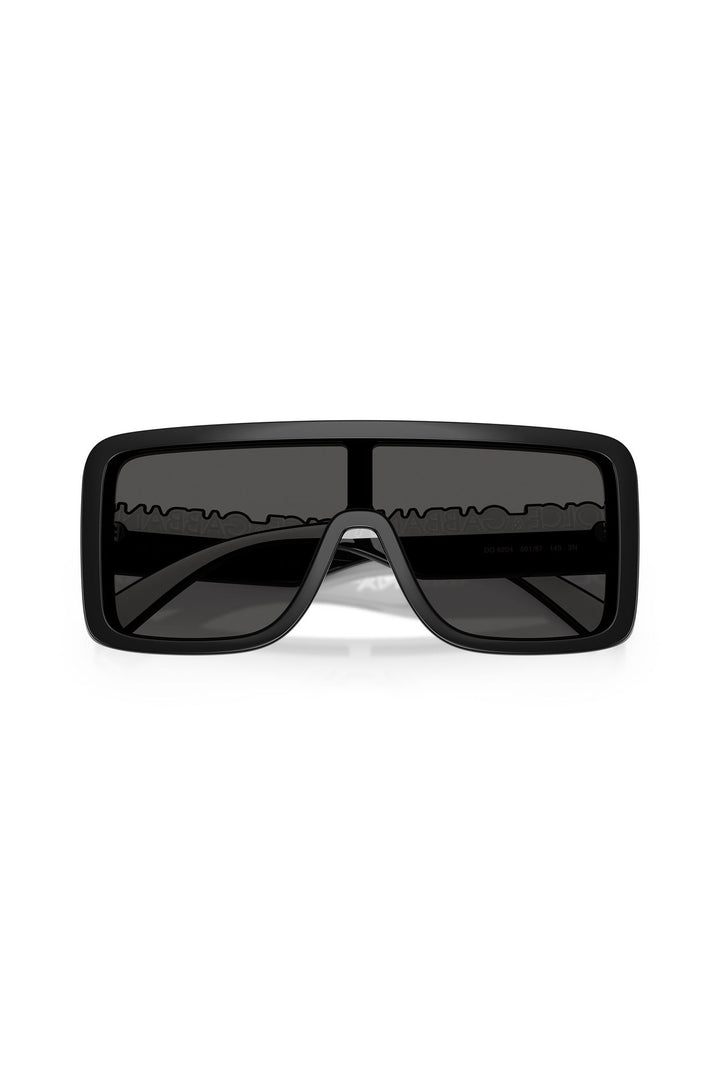 Large Shield Frame Sport Sunglasses - Black