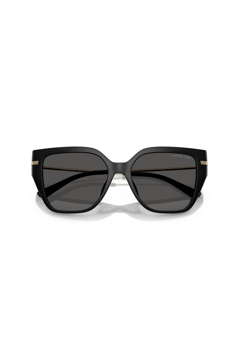 Square Frame Gold Detail Sunglasses - Black