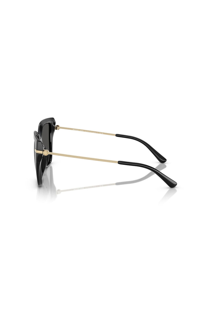 Square Frame Gold Detail Sunglasses - Black
