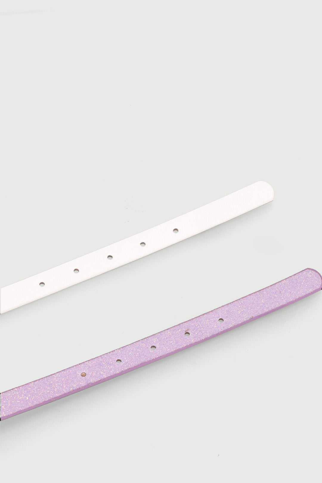 Pre-Girls 2 Pack Plain & Glitter Heart Buckle Belts - Multi