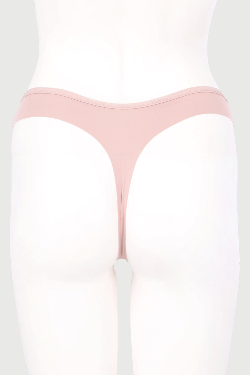 3 Pack Lazercut Thong Panties - Mocha/Black/White