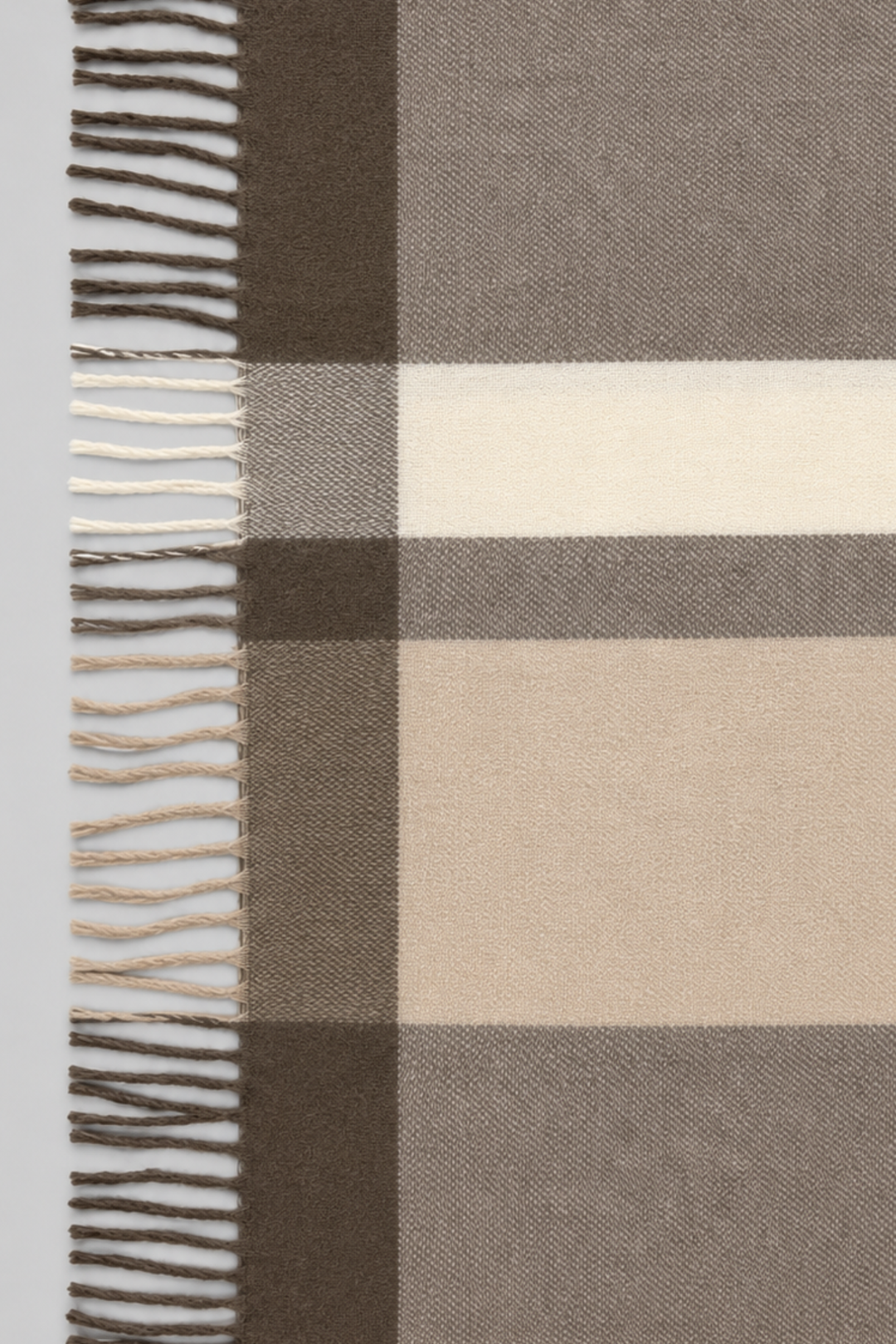 Colour Block Tassel Cape - Tan