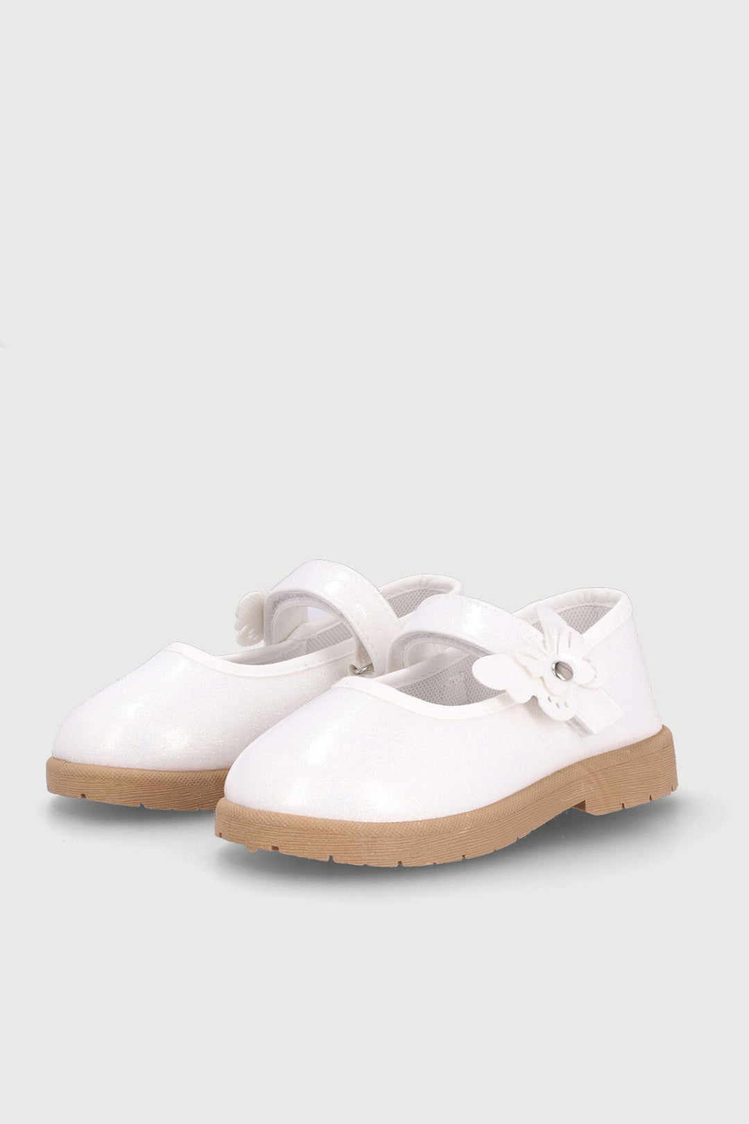 Pre-Girls Glitter Comfort Pump - White