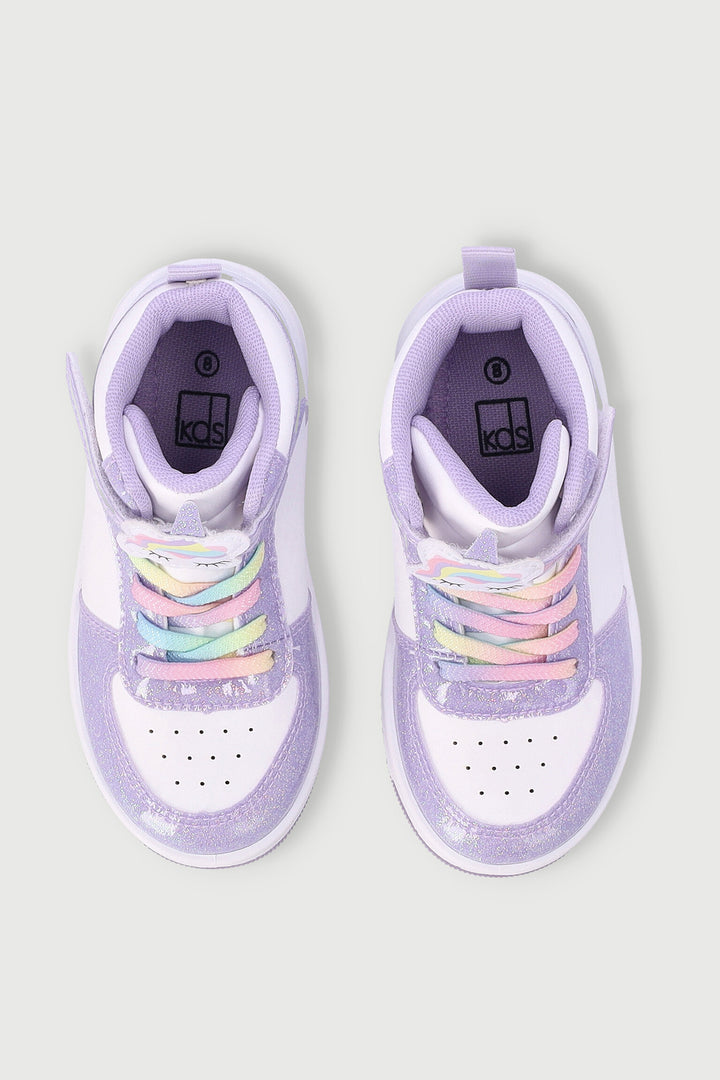 Pre-Girls Unicorn Hitop Sneaker - Lilac