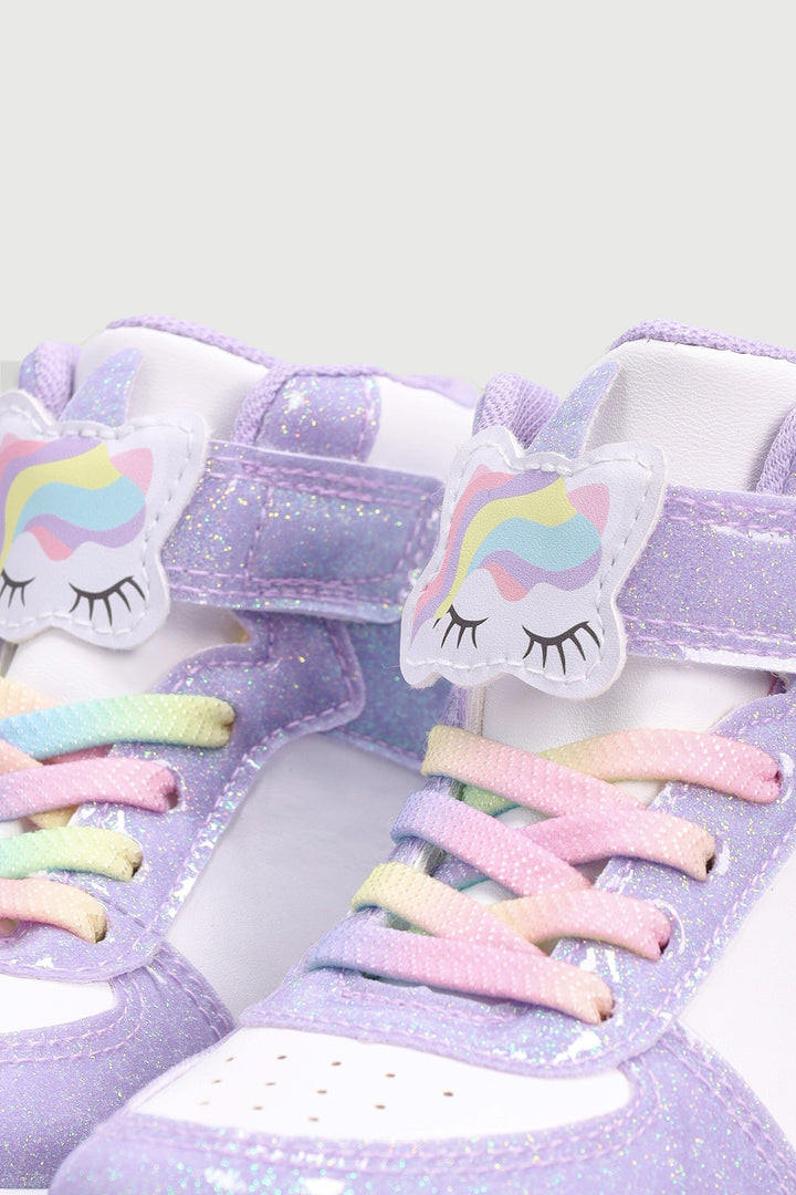 Pre-Girls Unicorn Hitop Sneaker - Lilac