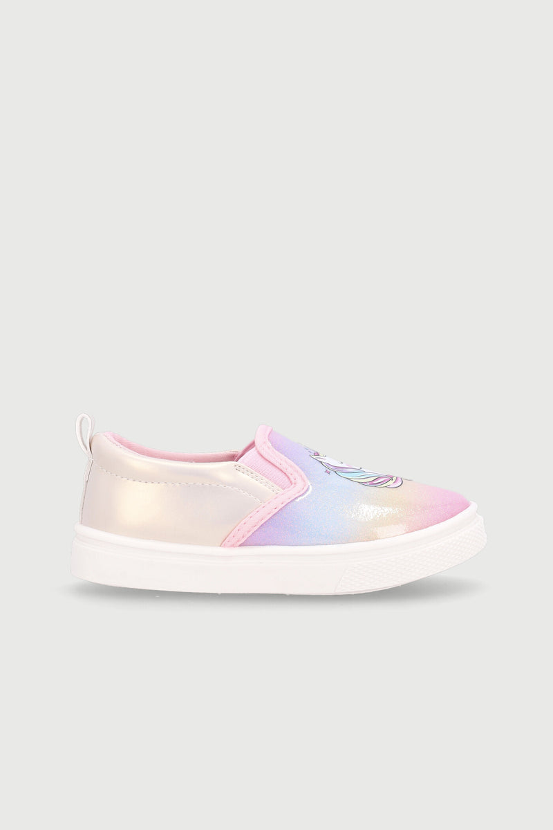 Pre-Girls Unicorn Slip On Sneaker - White