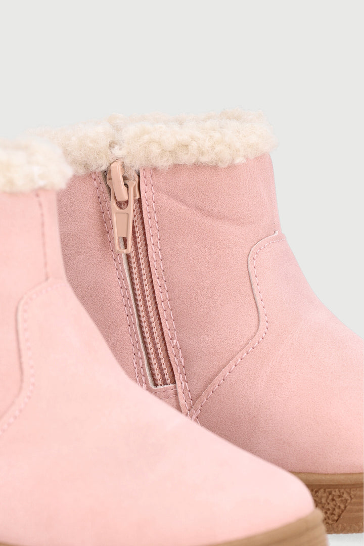 Pre-Girls Star Applique Boot - Dusty Pink
