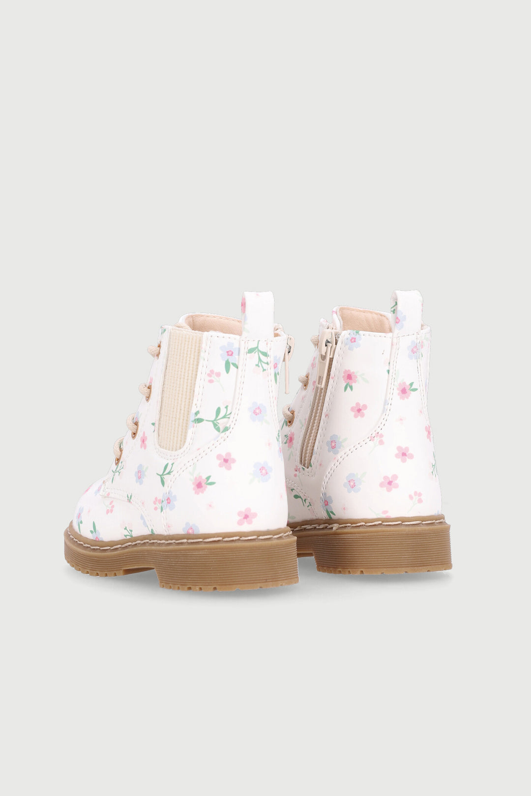 Pre-Girls Floral Boot - Cream