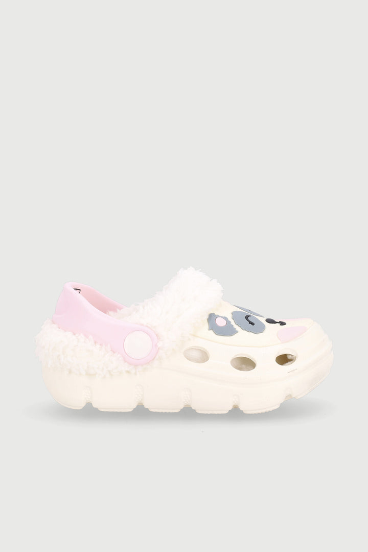 Pre-Girls Panda Rubber Vamp Slipper - Cream