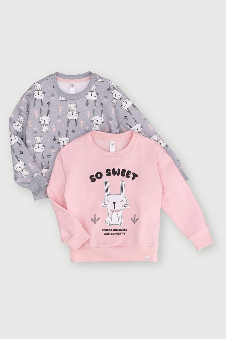Pre-Girls 2 Pack Bunny Print Track Tops - Pink