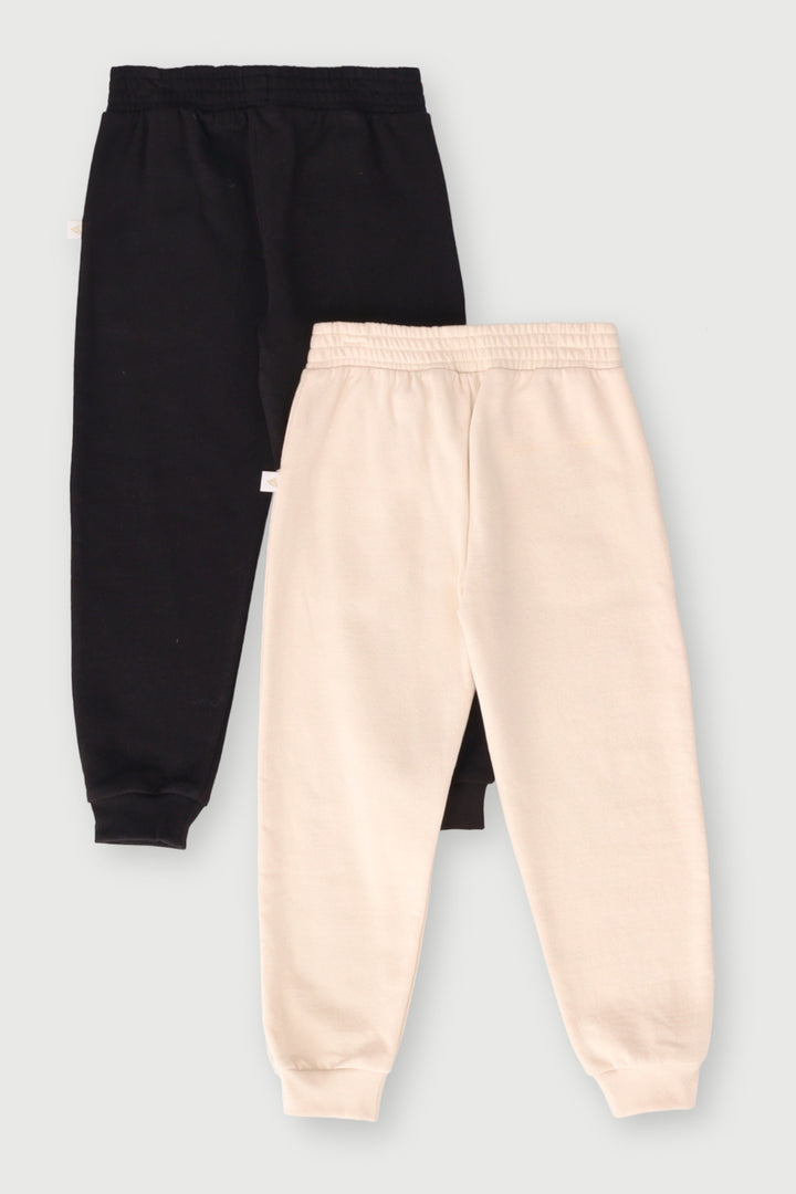 Pre-Girls 2 Pack Lil Diva/La Fleece Jogger  - Stone/Black