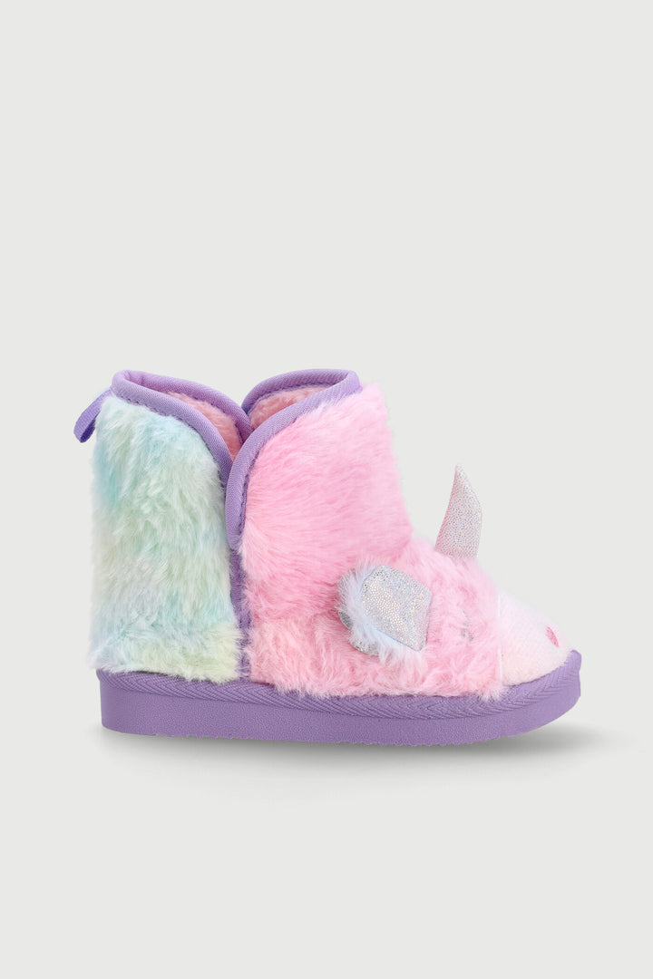 Pre-Girls Unicorn Slipper Boot - Lilac