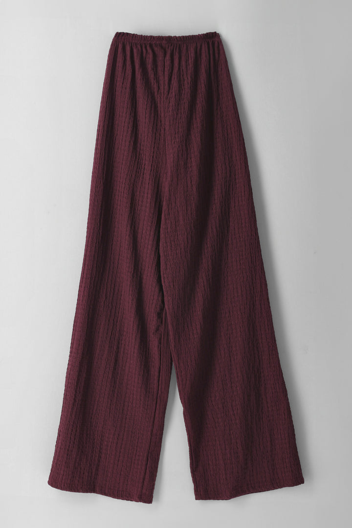 Girls Pull On Drawcord Pants - Burgundy