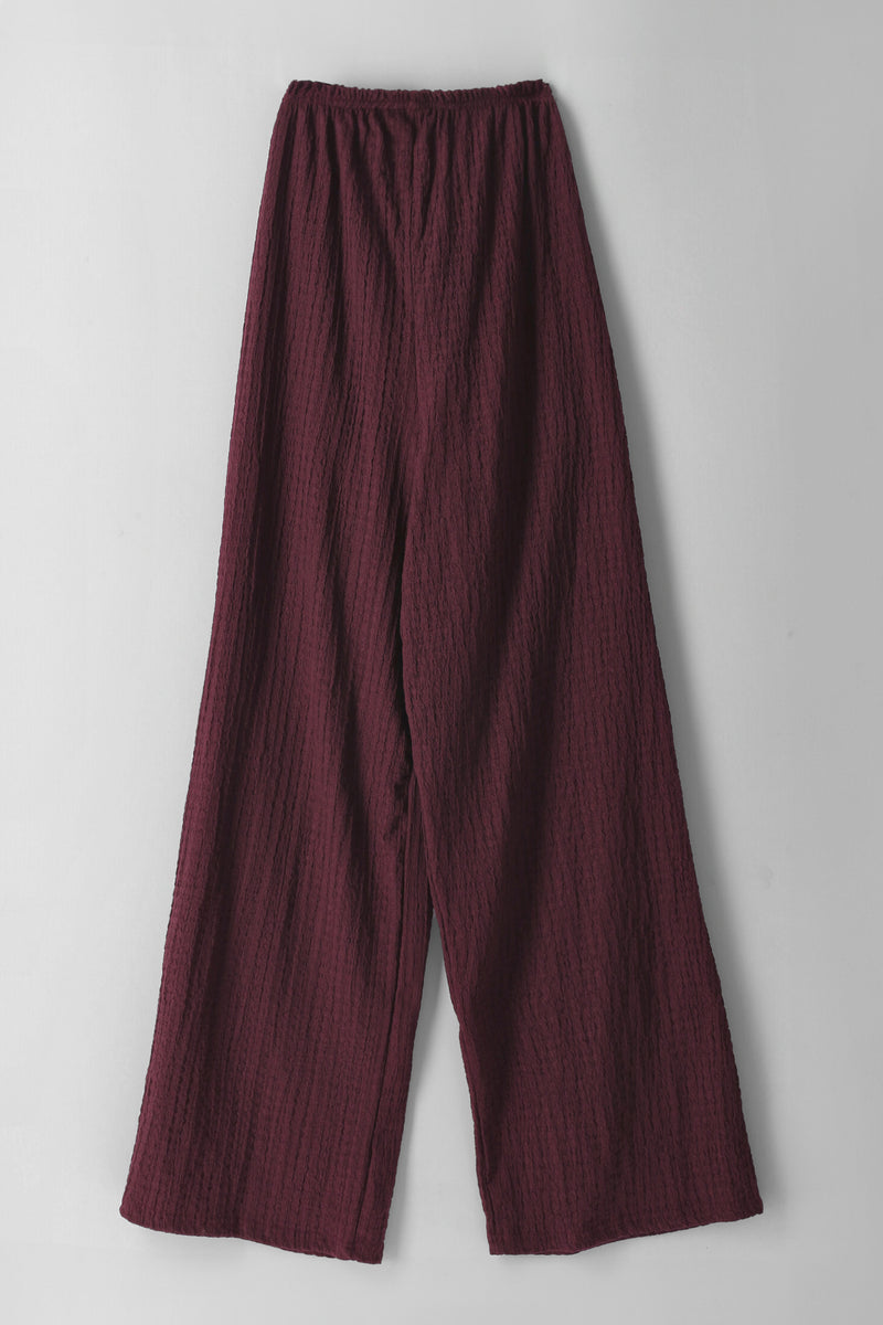 Girls Pull On Drawcord Pants - Burgundy
