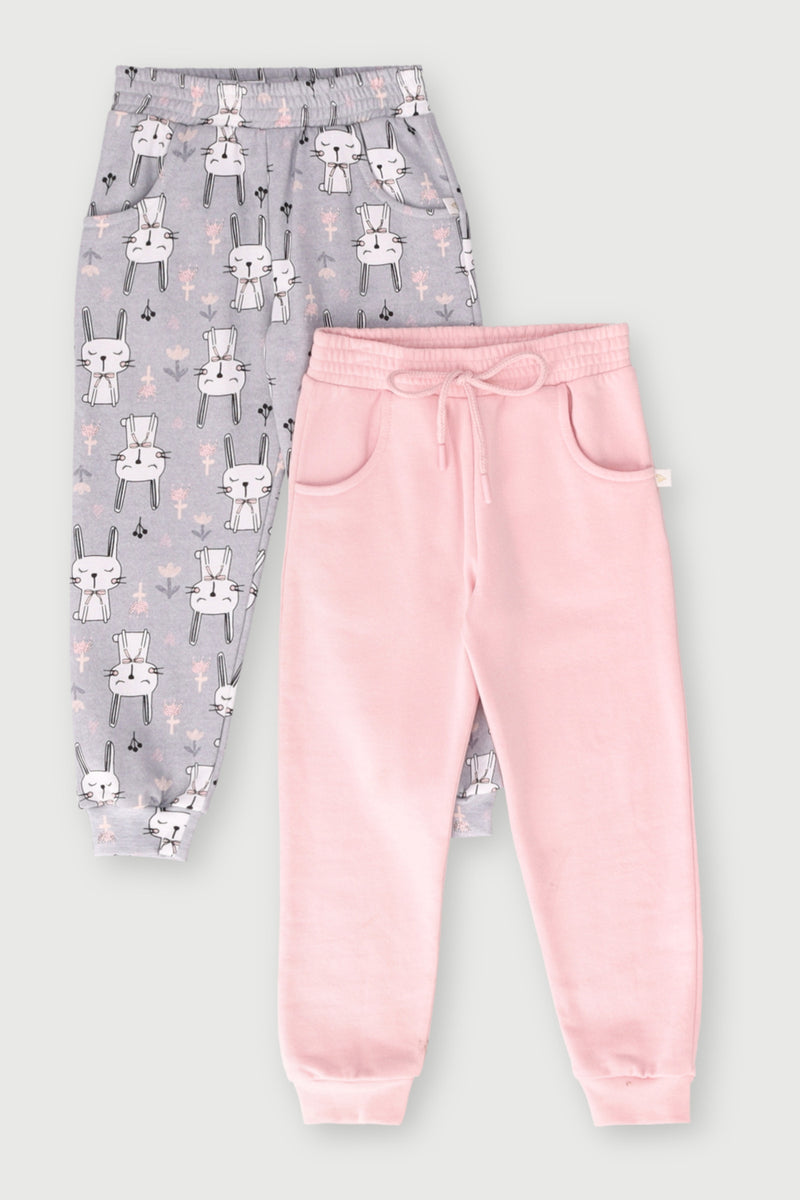 Pre-Girls 2 Pack Bunny Jogger  - Pink