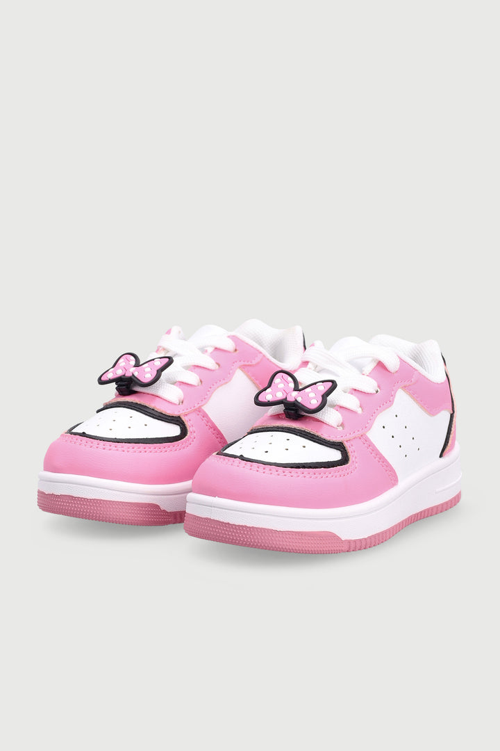 Pre-Girls Court Sneaker - Pink/Black