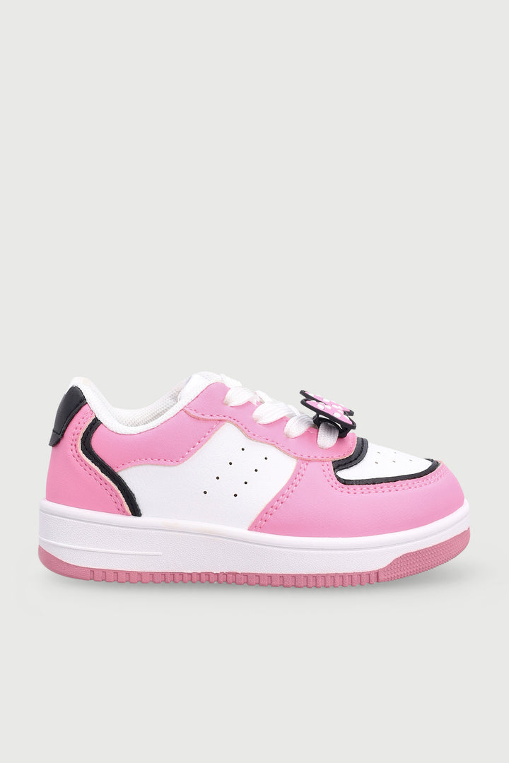 Pre-Girls Court Sneaker - Pink/Black