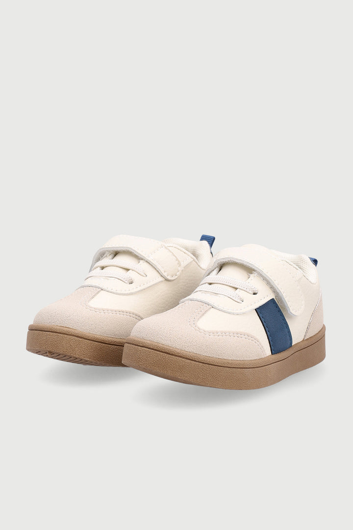 Pre-Boys Sneaker - Off White/Navy