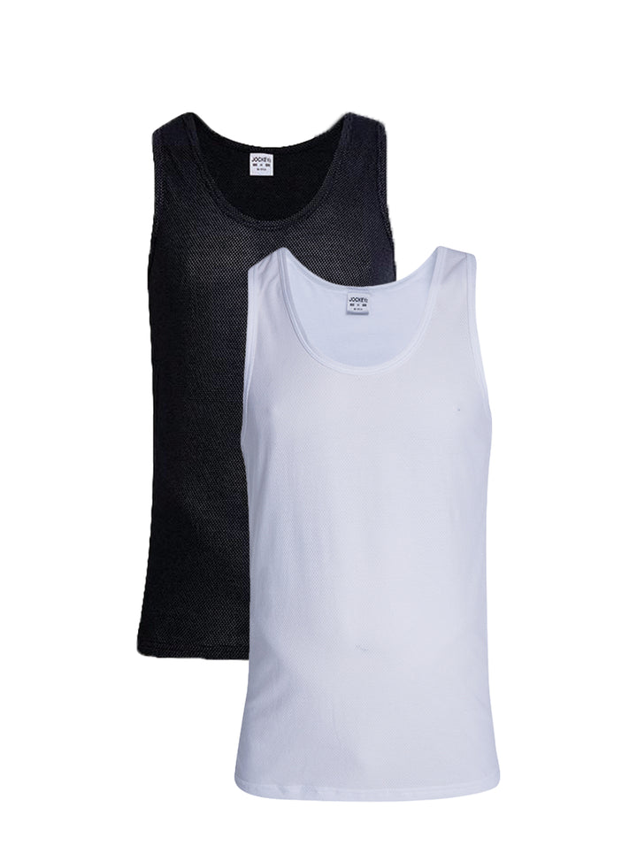 2 Pack Eyelet Vests - Black/White