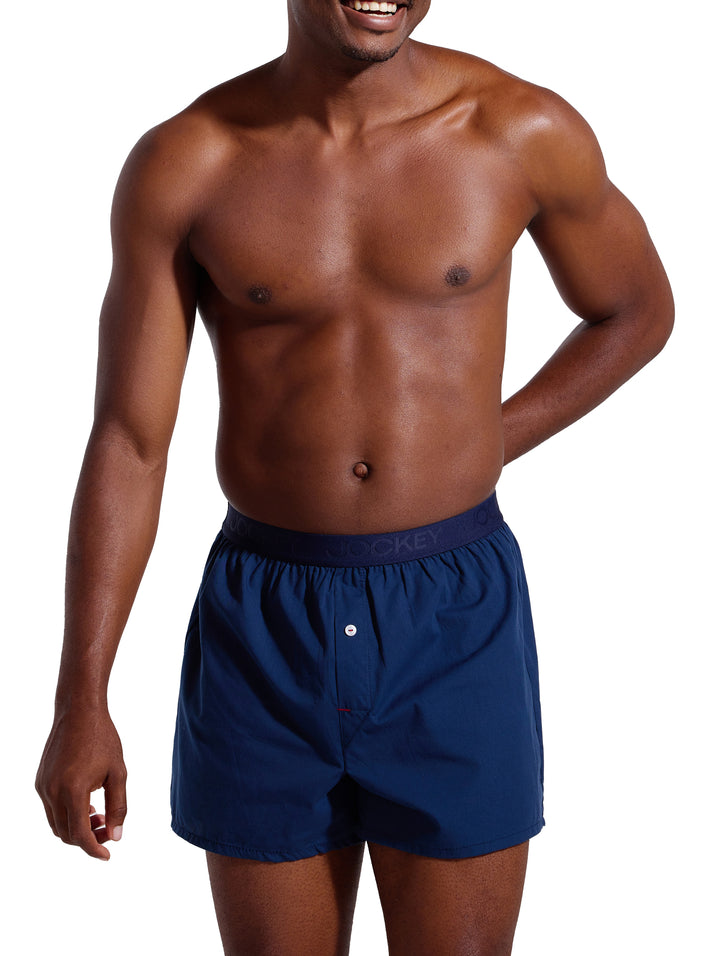 3 Pack Woven Boxers - Blue/Grey