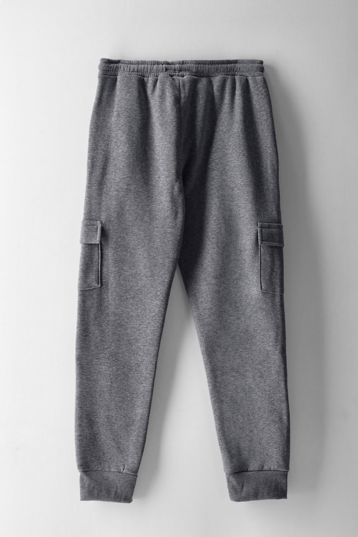 Boys Cargo Fleece Jogger - Grey Melange
