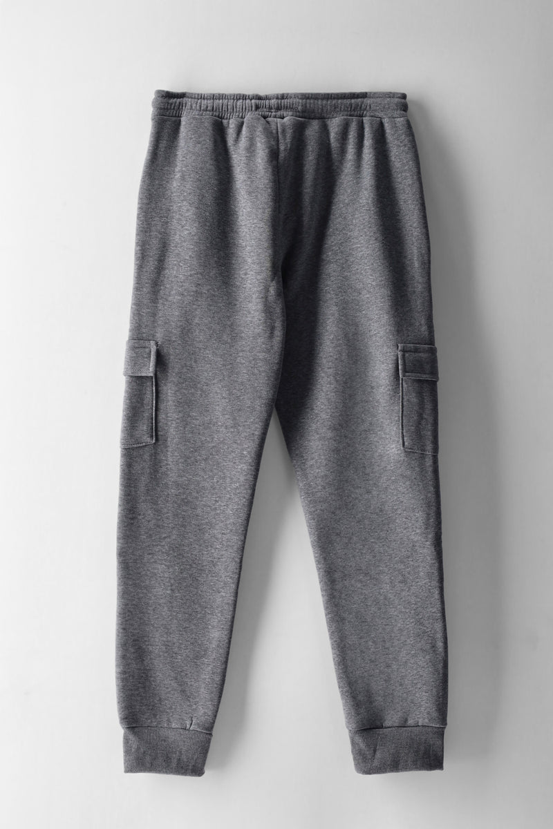 Boys Cargo Fleece Jogger - Grey Melange